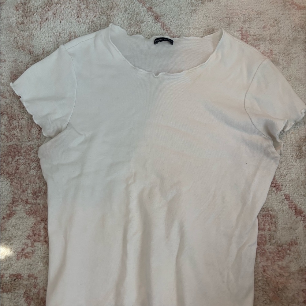 Brandy Melville White Fitted Short Sleeve Tee